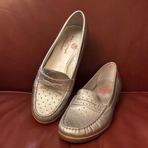 Marc Joseph Metallic Silver Women's Loafers